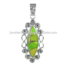 Joyería de plata de cobre amarillo verde 925 de la turquesa